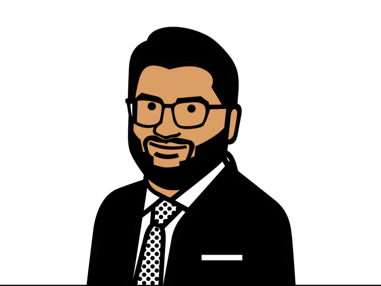 Illustrated headshot of Inzy Rashid